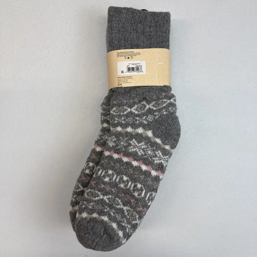 Muk Luke 2 Pack Women’s Slouch Cabin Socks Lt Grey Check One Size Fits Most